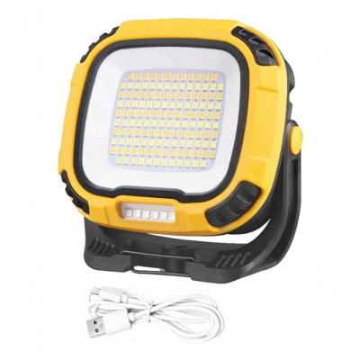 Luminária Portátil Led Recarregável 30W com 4 Níveis e Luz Vermelha e Suporte Magnético Amarelo