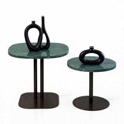 Conjunto de Mesas Atria Quadrado Vidro Alumínio 51CM Marrom