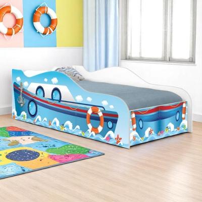 Cama Infantil Navio Kids com Grade de Proteção MDF Azul Casah