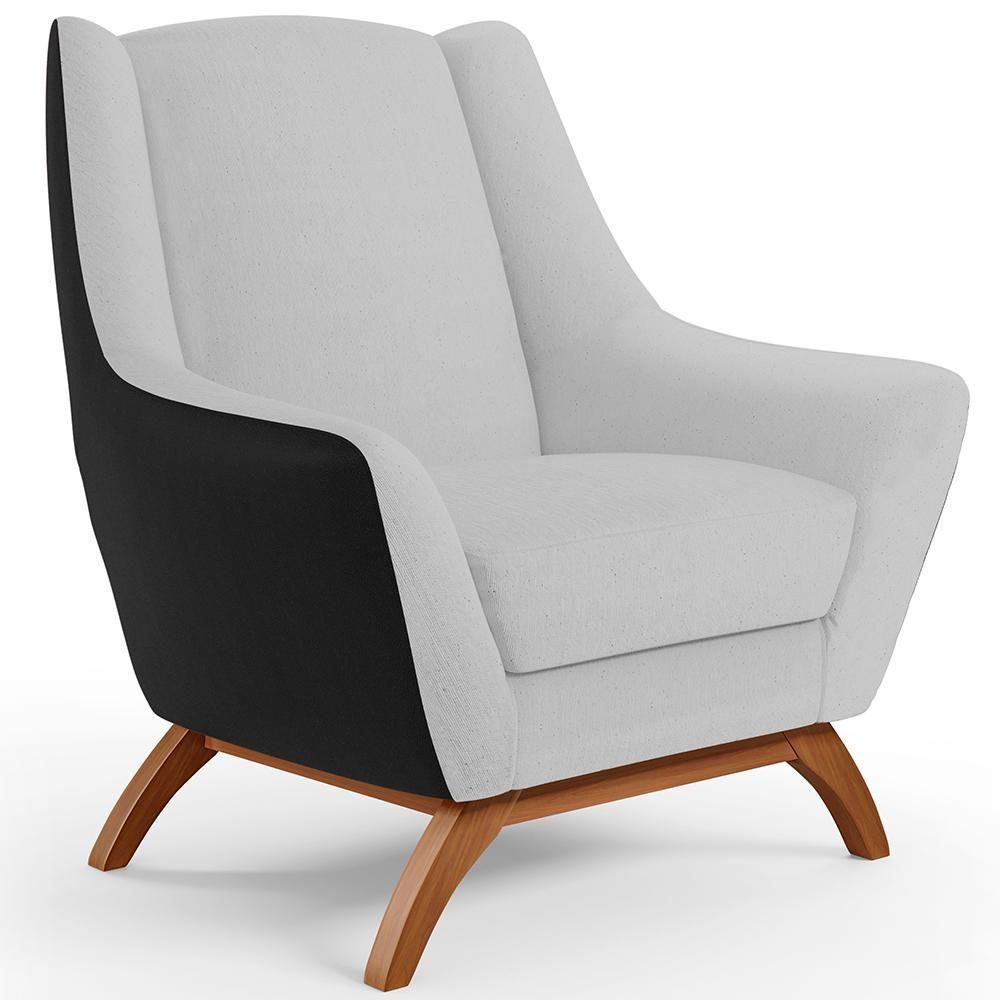 Kit 2 Poltronas Corano Preto C-05 Linho Cinza D-315 - 7