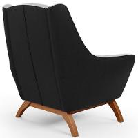 Kit 2 Poltronas Corano Preto C-05 Linho Cinza D-315