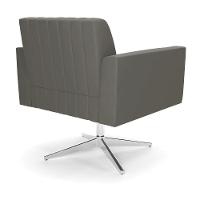 Kit 2 Poltronas Giratória Viena Gomada Suede Base Cromada - D'rossi Cor Grafite