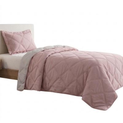 Cobre Leito Belisa King 3 Peças Percal 300 Fios Dupla Face Rosê Lilly Home Enxovais