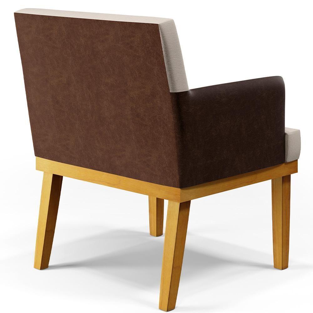 Kit 2 Poltronas Beatriz W01 Linho Cru Couríssimo Marrom - 3