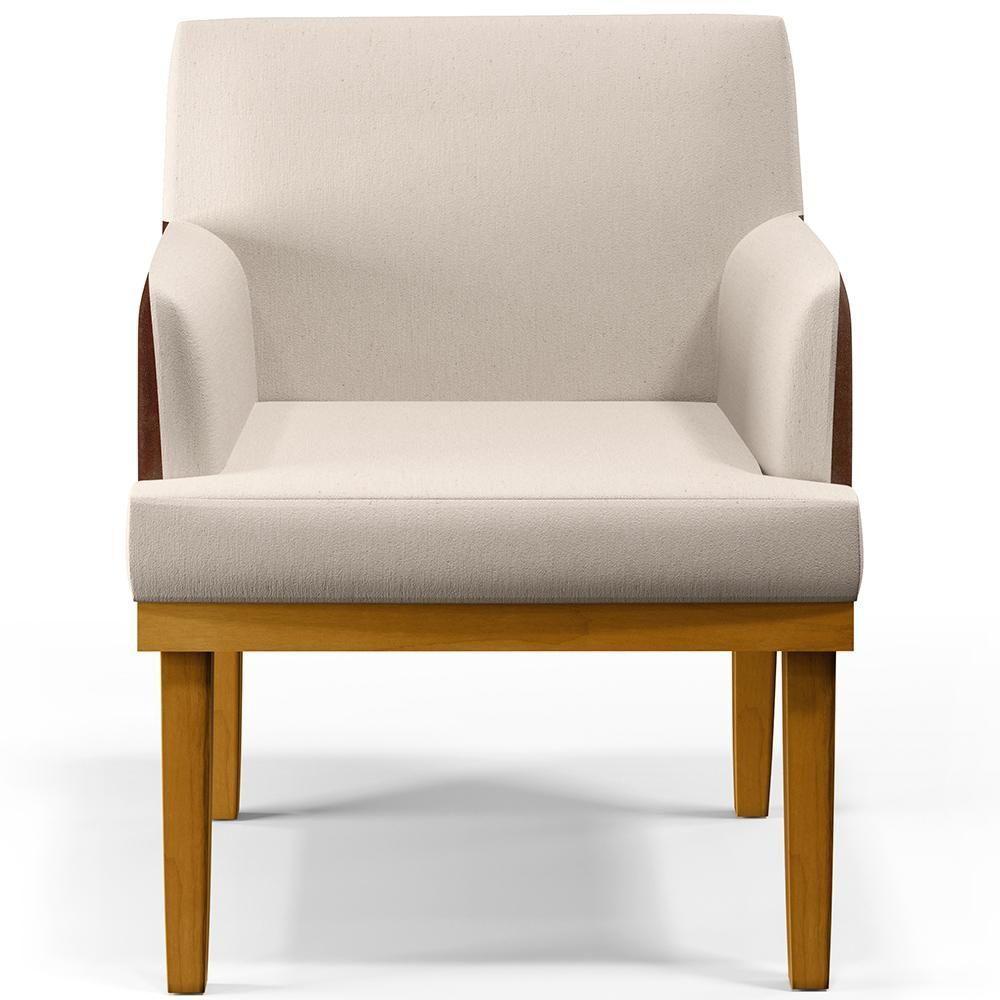 Kit 2 Poltronas Beatriz W01 Linho Cru Couríssimo Marrom - 6