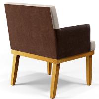 Kit 2 Poltronas Beatriz W01 Linho Cru Couríssimo Marrom - 3