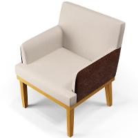 Kit 2 Poltronas Beatriz W01 Linho Cru Couríssimo Marrom