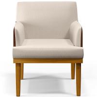 Kit 2 Poltronas Beatriz W01 Linho Cru Couríssimo Marrom - 6