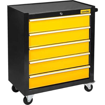 Carro para Ferramentas 3599050050 com 5 Gavetas em Metal Preto e Amarelo Vonder