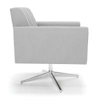 Kit 2 Poltronas Giratória Viena Gomada Suede Base Cromada - D'rossi Cor Cinza - 5