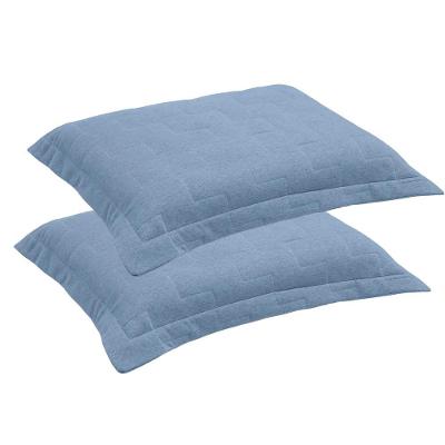 Porta Travesseiro Linha Basic Malha Mescla 90% Algodão e 10% Poliéster Azul Buettner