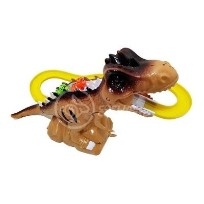Brinquedo Pista Elevador Com Som E Luz Dinossauro Marrom