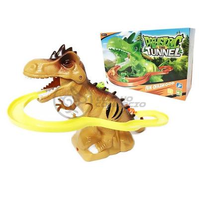 Brinquedo Pista Elevador Com Som E Luz Dinossauro Marrom