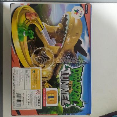 Brinquedo Pista Elevador Com Som E Luz Dinossauro Marrom