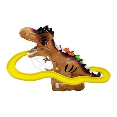 Brinquedo Pista Elevador Com Som E Luz Dinossauro Marrom