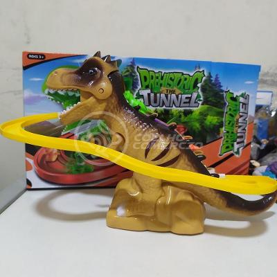 Brinquedo Pista Elevador Com Som E Luz Dinossauro Marrom