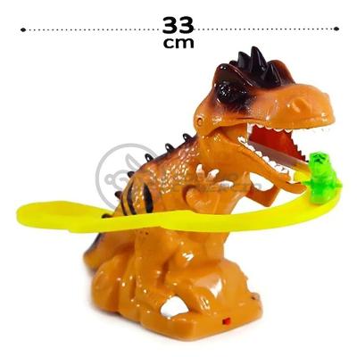 Brinquedo Pista Elevador Com Som E Luz Dinossauro Marrom