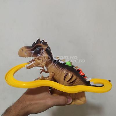 Brinquedo Pista Elevador Com Som E Luz Dinossauro Marrom