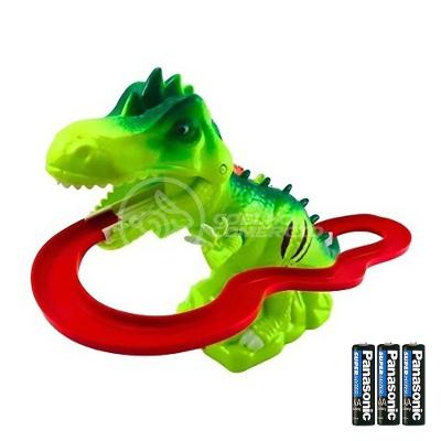 Brinquedo Pista Elevador Dinossauro + 3 Pilhas Aa Verde