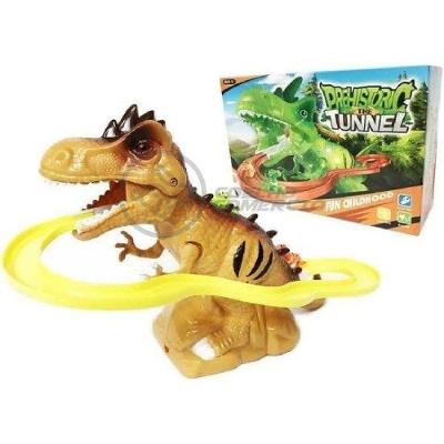 Brinquedo Pista Elevador Com Som E Luz Dinossauro Marrom