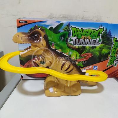 Brinquedo Pista Elevador Com Som E Luz Dinossauro Marrom