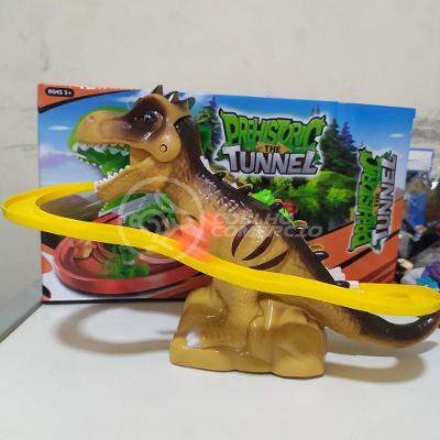 Brinquedo Pista Elevador Com Som E Luz Dinossauro Marrom