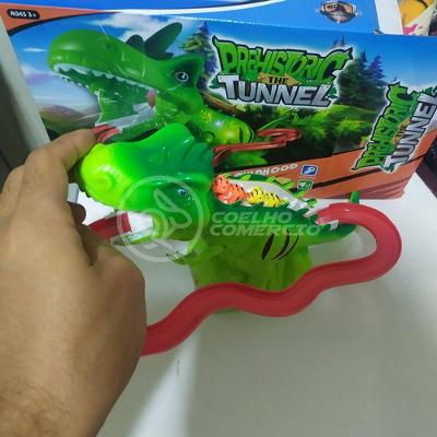 Brinquedo Pista Elevador Com Som E Luz Dinossauro Verde