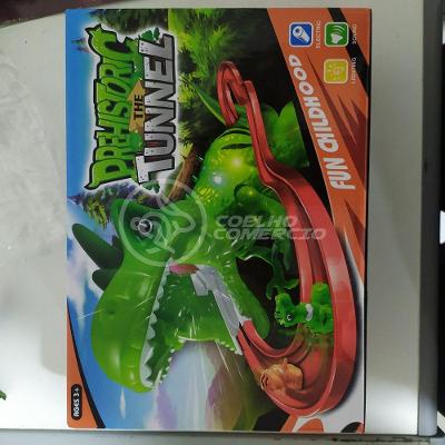 Brinquedo Pista Elevador Com Som E Luz Dinossauro Verde