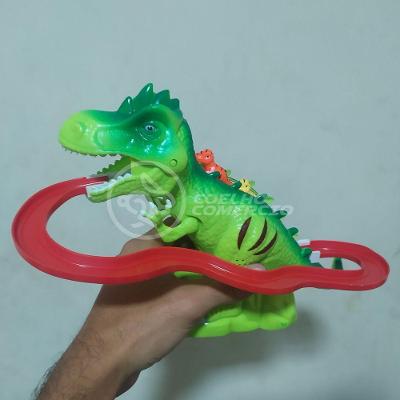 Brinquedo Pista Elevador Com Som E Luz Dinossauro Verde