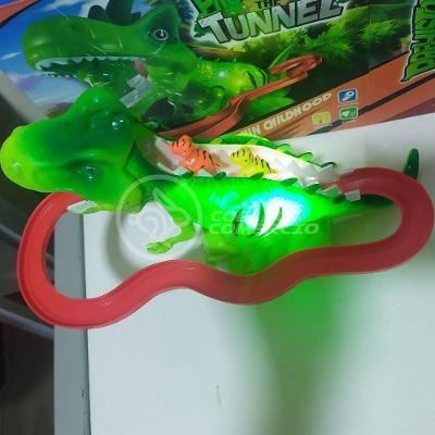 Brinquedo Pista Elevador Com Som E Luz Dinossauro Verde