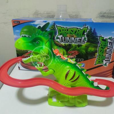 Brinquedo Pista Elevador Com Som E Luz Dinossauro Verde