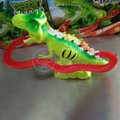 Brinquedo Pista Elevador Com Som E Luz Dinossauro Verde