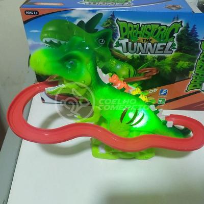 Brinquedo Pista Elevador Com Som E Luz Dinossauro Verde
