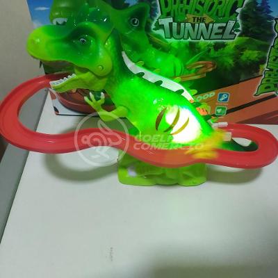 Brinquedo Pista Elevador Com Som E Luz Dinossauro Verde