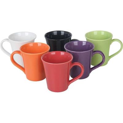 Kit Com 6 Canecas De Ceramica Colorida 330Ml Tulipa Oxford
