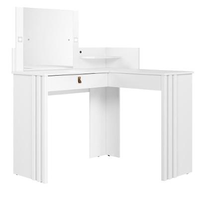 Penteadeira Camarim Glow Moderno 1 Gaveta MDP Branco 170CM