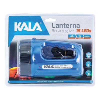 Lanterna Recarregável Kala 877530 com 15 Leds e 2 Estágios Bivolt