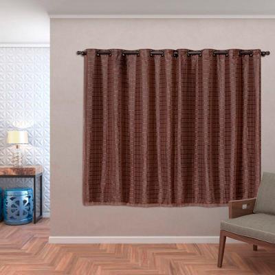 Cortina Daily Varão 2,80mx1,60m Poliéster para Sala Quarto Marrom Casa Scarpa