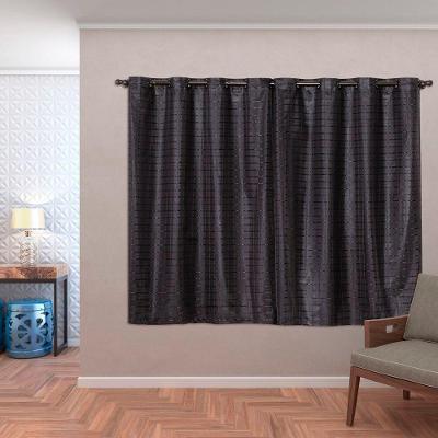 Cortina Daily Blackout PVC com Voil Poliéster para Sala Quarto Preto Casa Scarpa