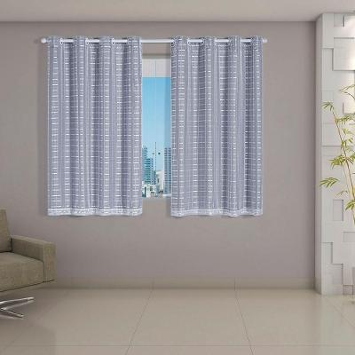 Cortina Daily Blackout PVC para Sala e Quarto Cinza com Voil Branco Casa Scarpa