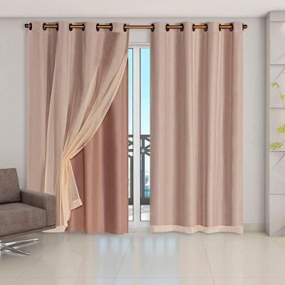 Cortina Daily Blackout 2,80mx2,30m PVC com Voil Poliéster para Sala Avelã Casa Scarpa
