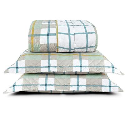 Cobre Leito Colcha Elyte King 3 Peças 100% Poliéster Matelassê Dupla Face Branco