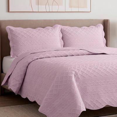 Kit Cobre Leito Mosaico Queen 100% Poliéster Percal 300 Fios Matelassê Lavanda Casa Scarpa