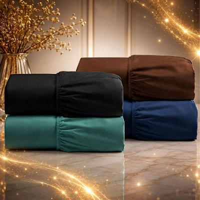 Kit Lençol Casal Quality 4 Peças Micropercal 600 Fios com Elástico Preto Verde Marrom Marinho Casa