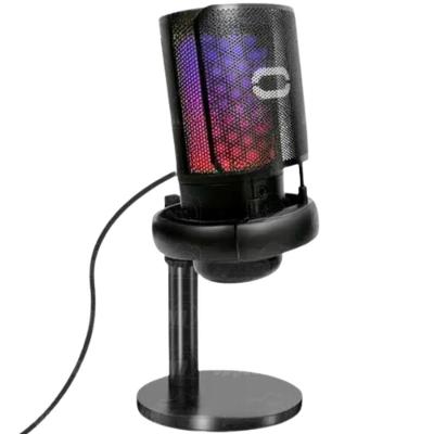 Microfone Condensador USB Gamer Utimix MT1060R para PC Streaming Plug And Play RGB Preto