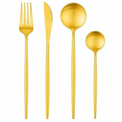 Kit Talheres Dourados 24 Peças Aço Inox Fosco Acetinado para Mesa Elegante Utimix