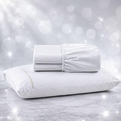 Jogo de Cama Quality Solteiro 2 Peças Micropercal 600 Fios 100% Poliéster Branco Casa Show Enxovais