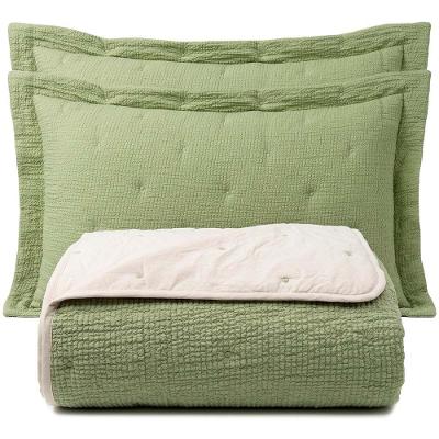 Kit Cobre Leito Clássico Queen 100% Poliéster Percal 300 Fios Verde Casa Scarpa