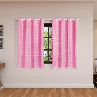 Cortina Daily Varão Blackout PVC com Voil Xadrez Poliéster para Sala Quarto Rosa Casa Scarpa
