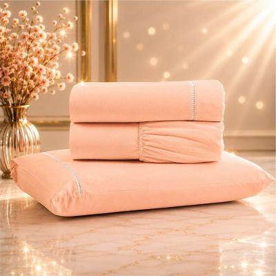 Jogo de Cama Quality Solteiro Micropercal 600 Fios Macio Salmão Casa Show Enxovais